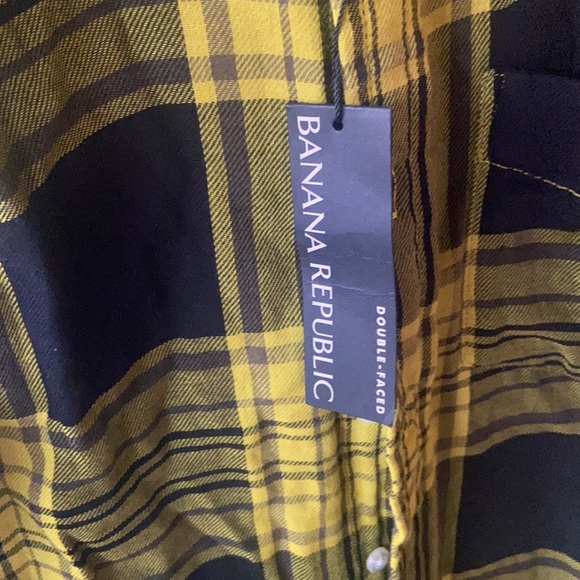 S 🔖 BANANA REPUBLIC Slim Fit Untucked Men’s Shirt Double Faced Brushed Cotton - Picture 2 of 8